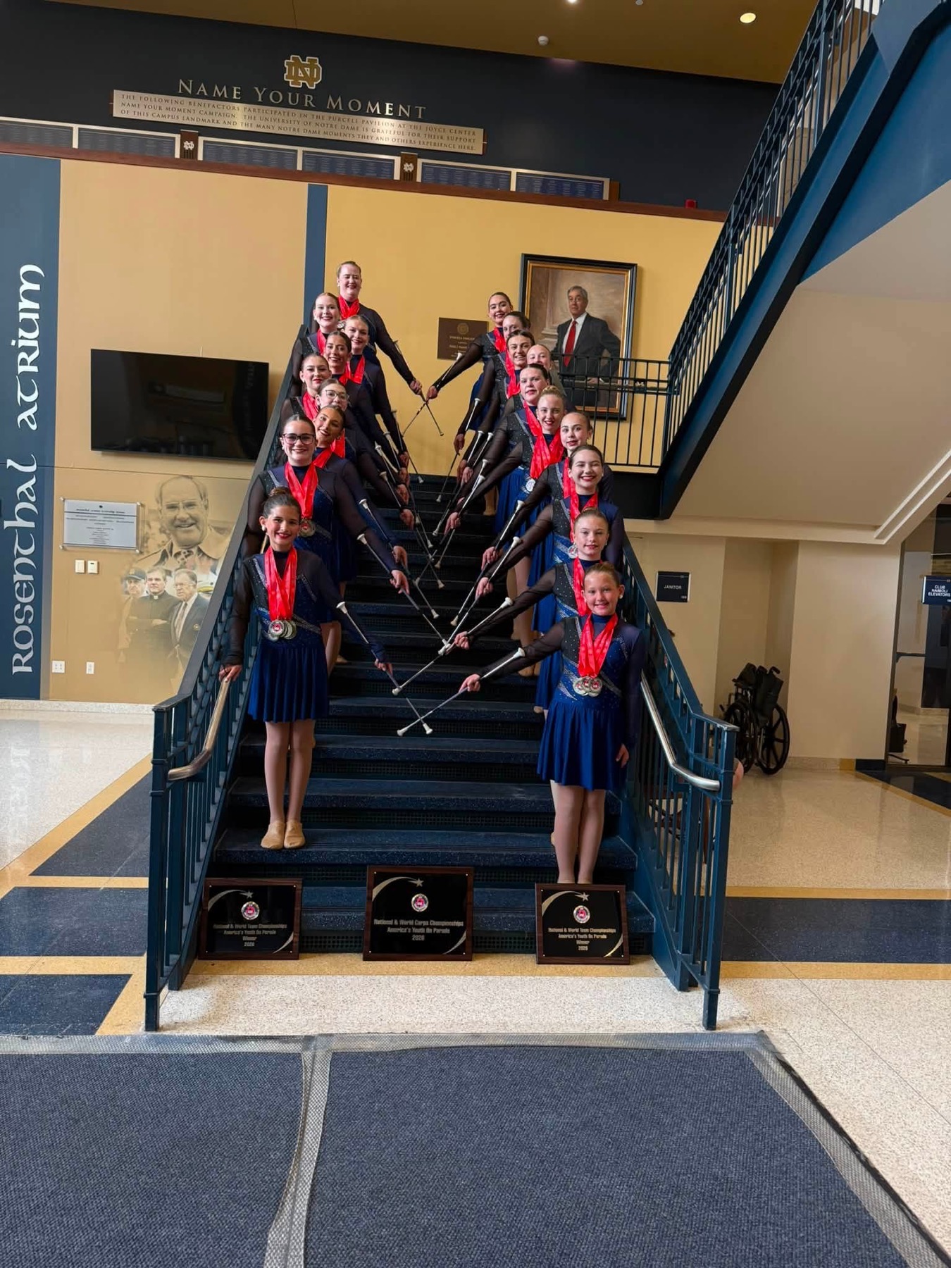 Captivators Baton Corp. with their 2026 National Championship medals and plaques